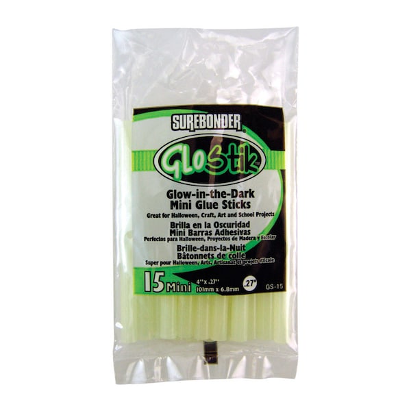 Surebonder GloStik .27 in. D X 4 in. L Glow-in-the-Dark Glue Sticks Green 15 pk GS-15 - main